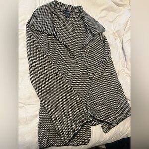 100% Merino Wool Textured Knit Open Cardigan